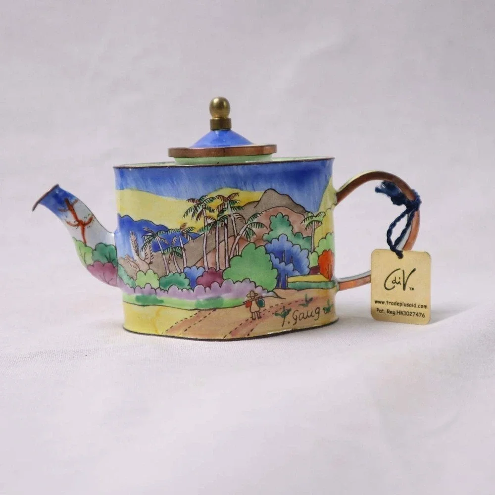 Charlotte di Vita Numbered Edition Miniature Teapot Hand Painted w/Box Certified - Picture 4 of 9